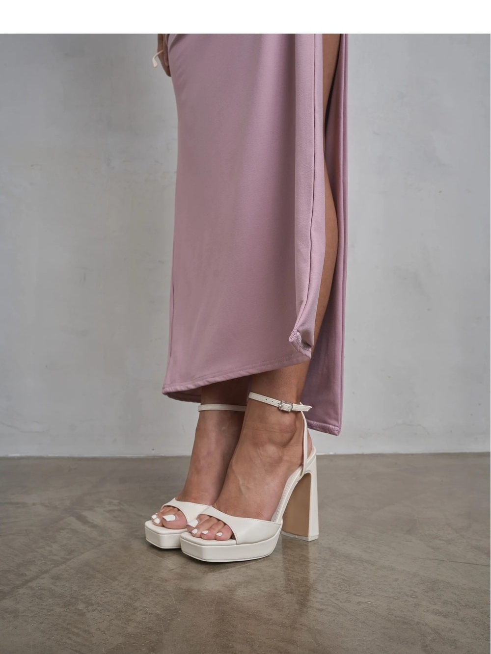 Resist Cream Platform Block Heel